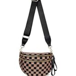 Oversize Double Zip Print Crescent Sling Bag